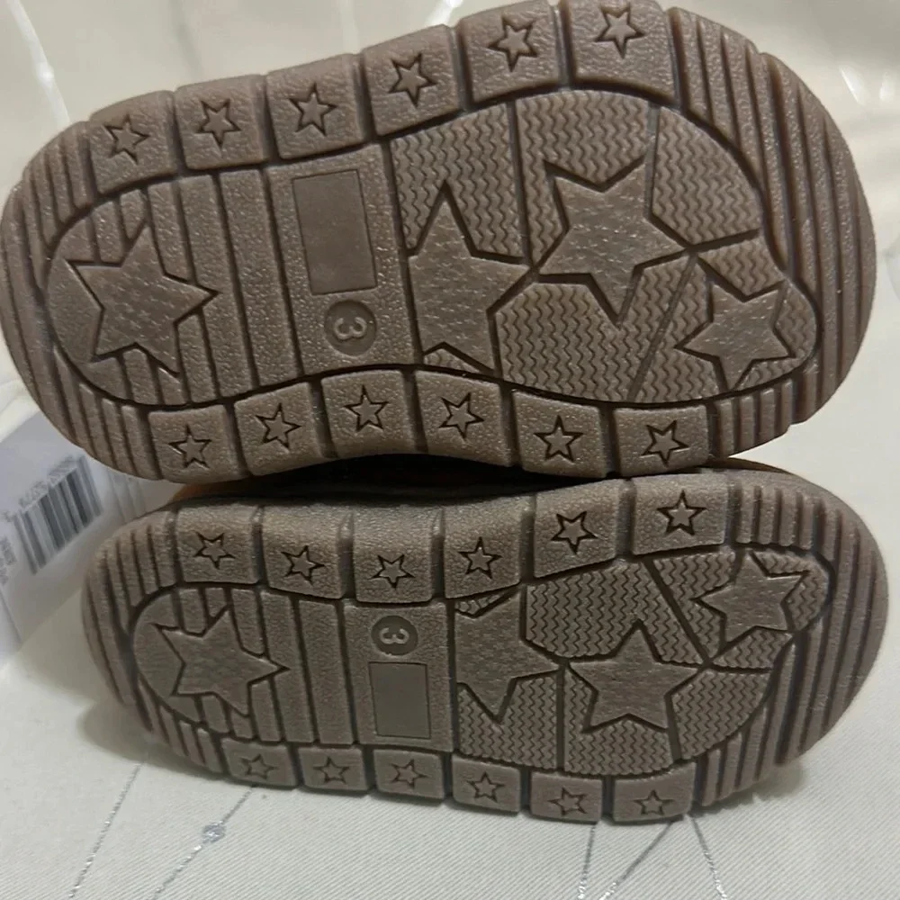 Carter's Brown and Gold Star Detail Boots